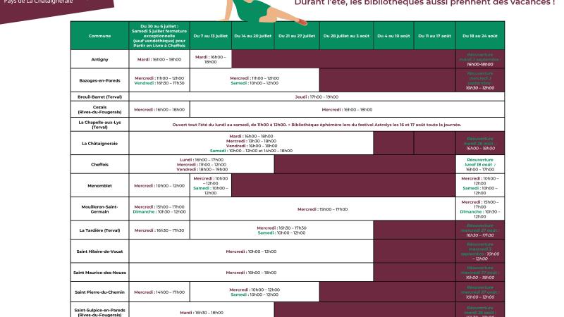 Horaires d'été Arantelle